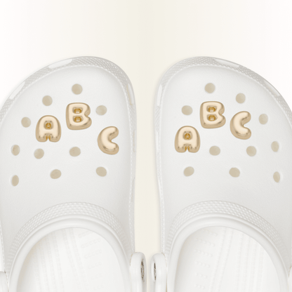 Gold Bubble Letter A-Z Jibbitz™ charms | Crocs Value