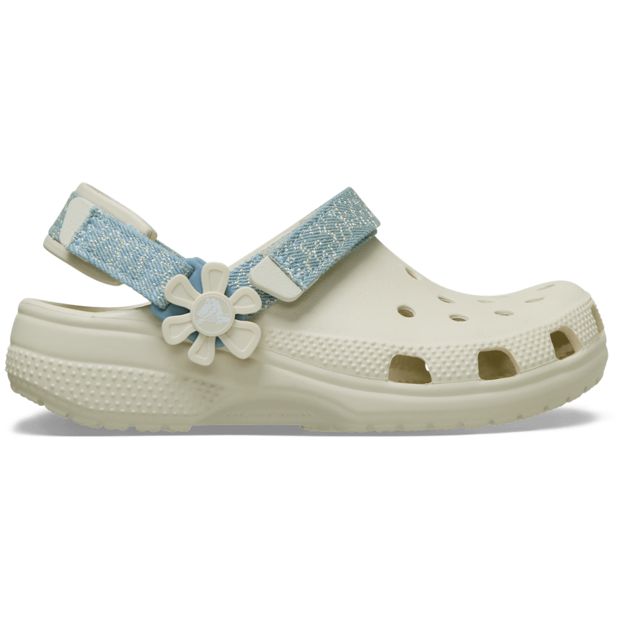 Kids’ Classic Denim Flower Adjustable Backstrap Clog | Crocs Essential