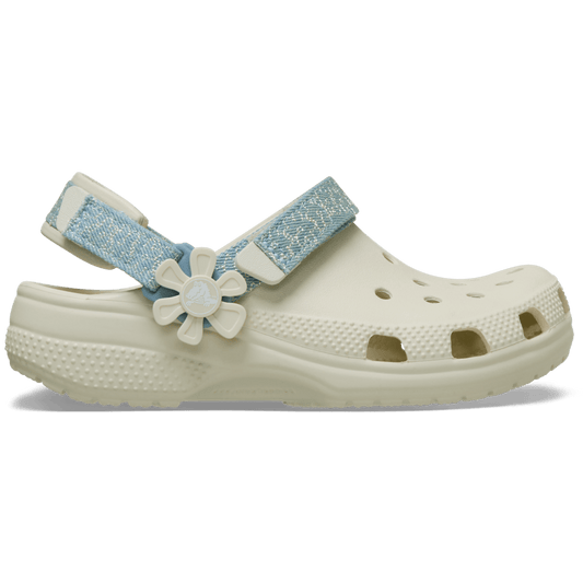 Kids’ Classic Denim Flower Adjustable Backstrap Clog | Crocs Essential