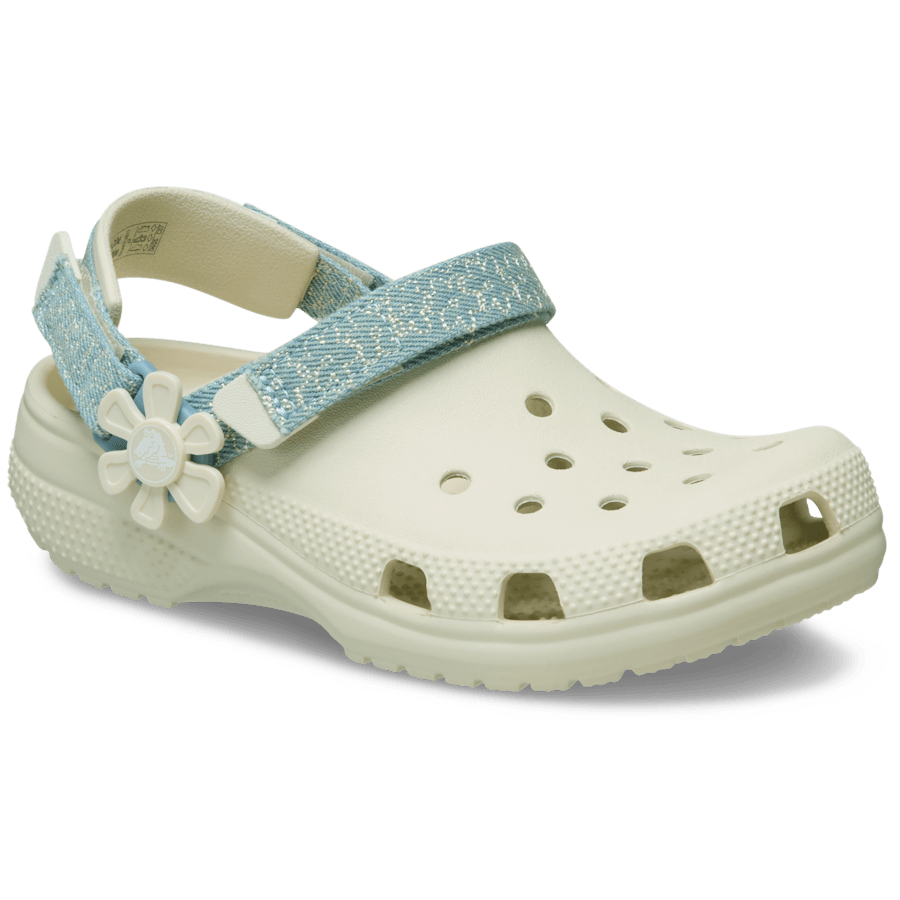 Kids’ Classic Denim Flower Adjustable Backstrap Clog | Crocs Essential