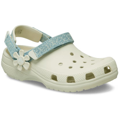 Kids’ Classic Denim Flower Adjustable Backstrap Clog | Crocs Essential