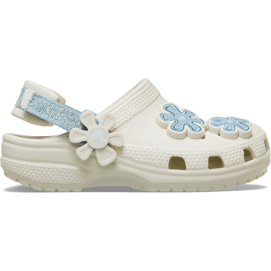 Toddler Classic Denim Flower Adjustable Backstrap Clog | Crocs Recommended