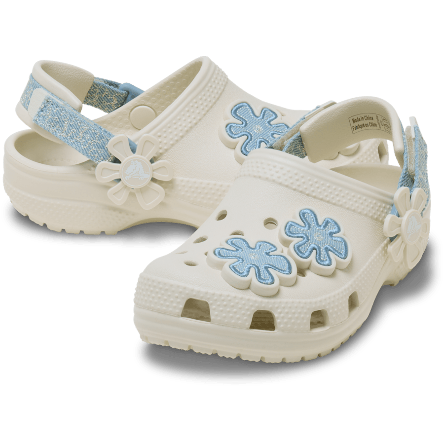 Toddler Classic Denim Flower Adjustable Backstrap Clog | Crocs Recommended