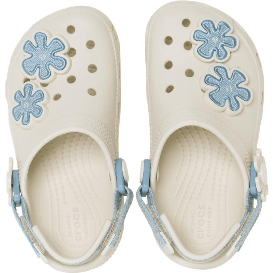 Toddler Classic Denim Flower Adjustable Backstrap Clog | Crocs Recommended