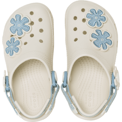 Toddler Classic Denim Flower Adjustable Backstrap Clog | Crocs Recommended